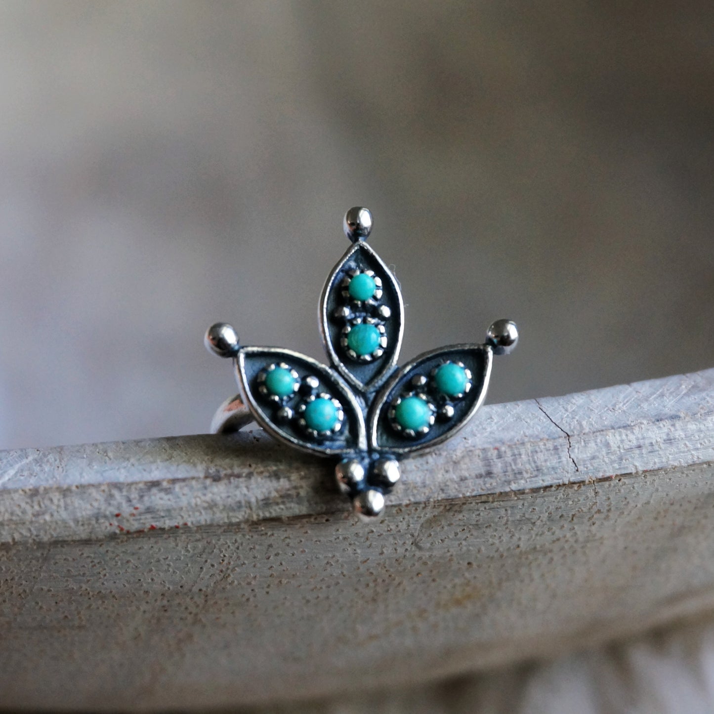 Cactus Flower Turquoise Ring - SOWELL JEWELRY