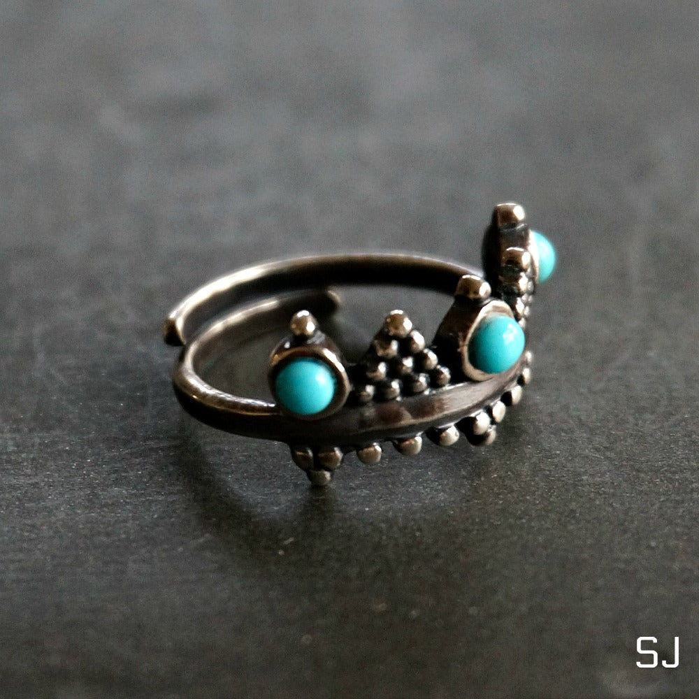 Crown Turquoise Ring - SOWELL JEWELRY