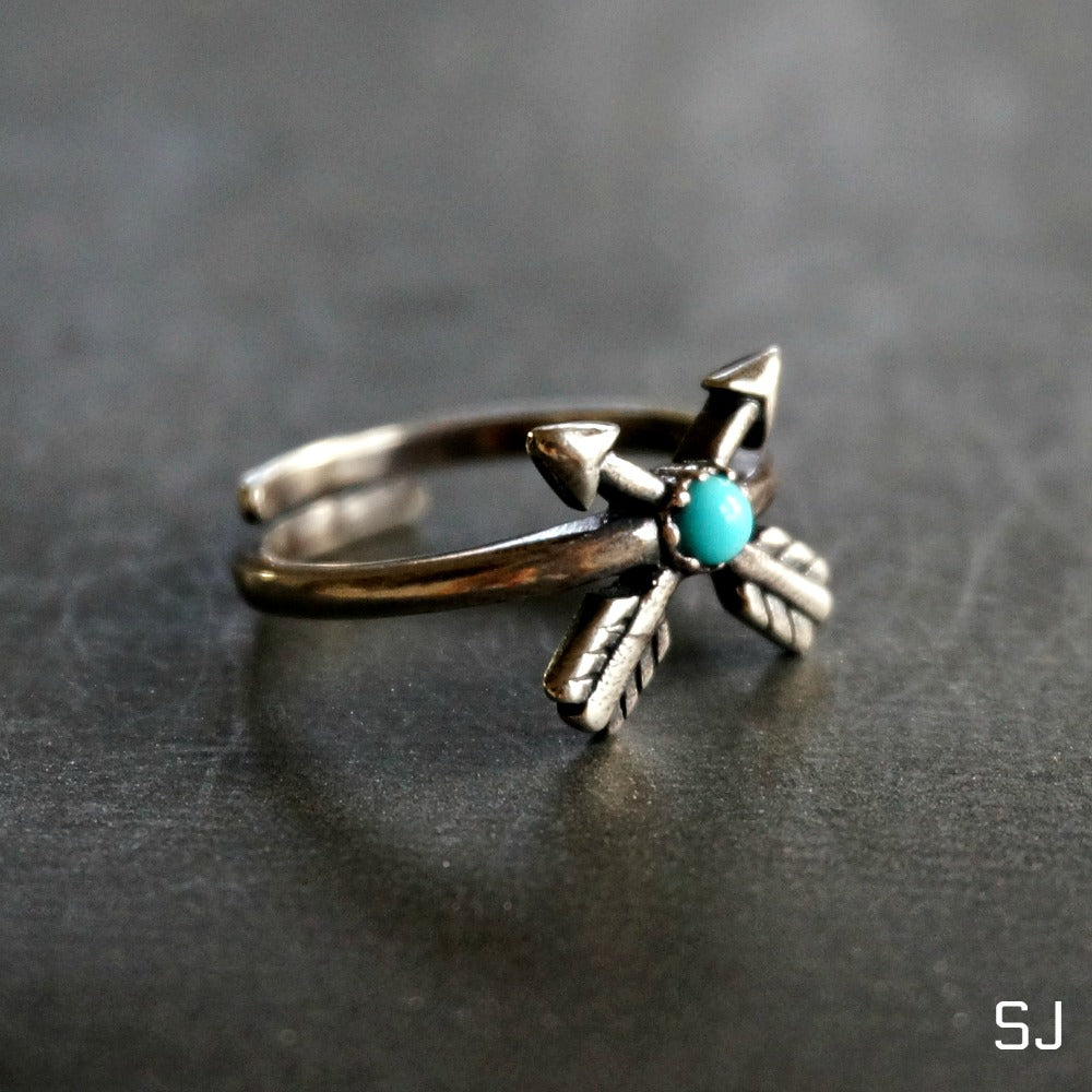 
                  
                    Cross Arrow Turquoise Ring - SOWELL JEWELRY
                  
                