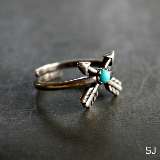 Cross Arrow Turquoise Ring - SOWELL JEWELRY