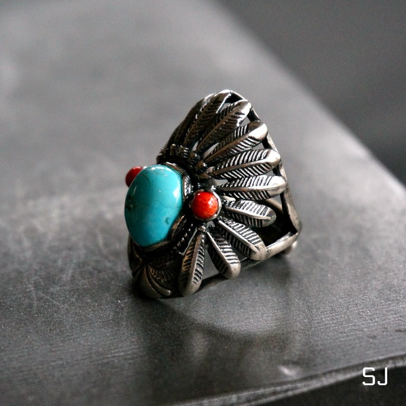 
                  
                    Headdress Turquoise Ring - SOWELL JEWELRY
                  
                