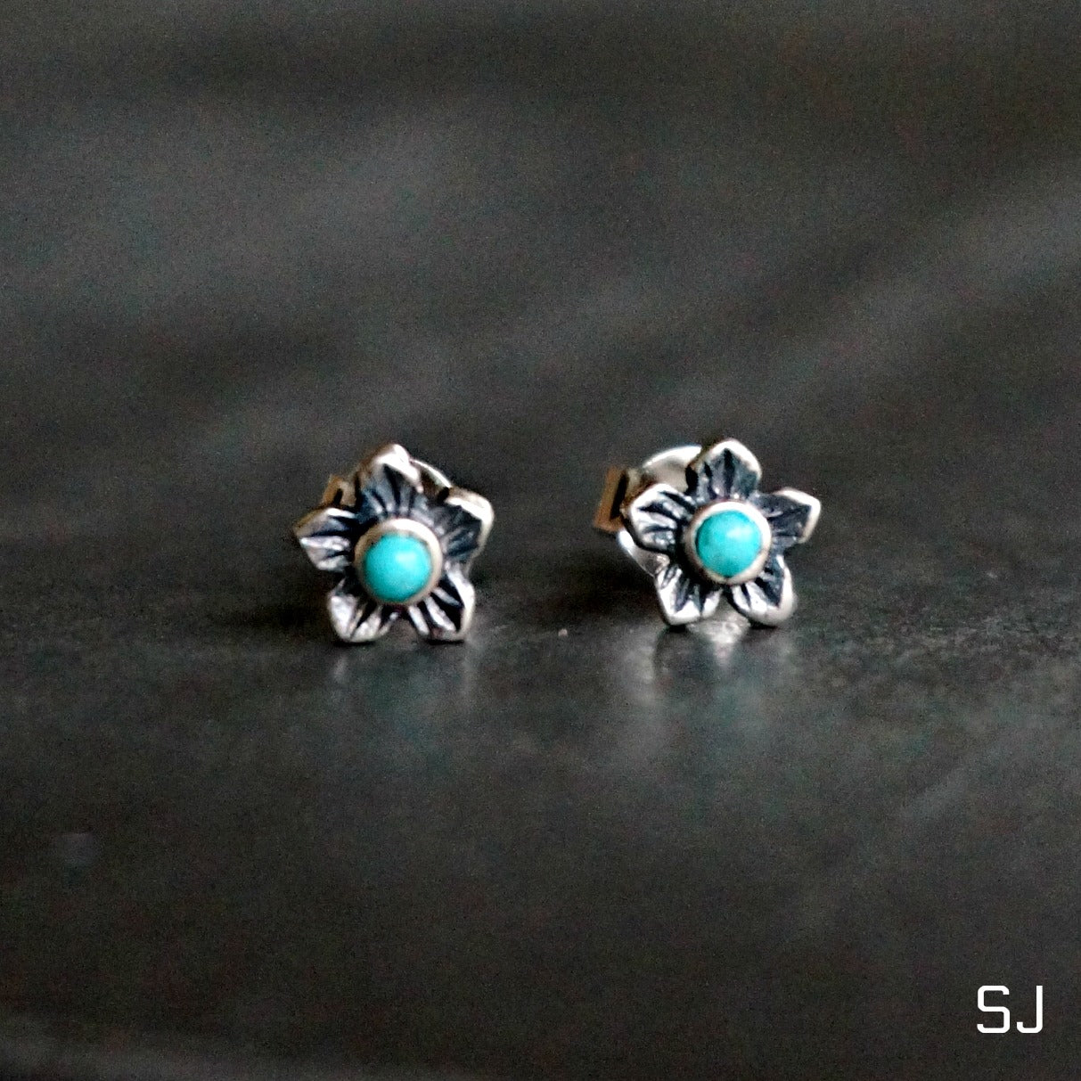 Turquoise Plumeria Flower Earrings - SOWELL JEWELRY