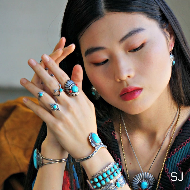 Headdress Turquoise Ring - SOWELL JEWELRY