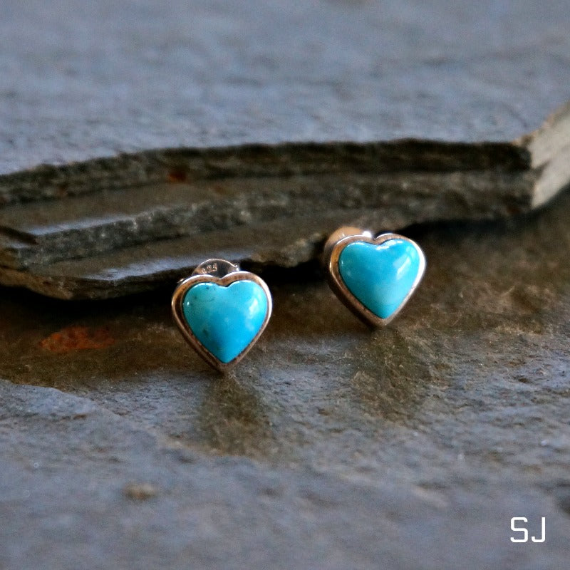 Turquoise Heart Earrings – SOWELL JEWELRY