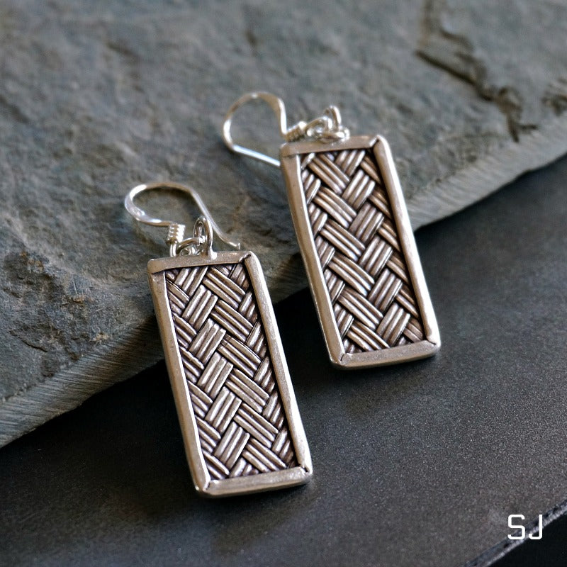 Tao Silver Woven Earrings - SOWELL JEWELRY