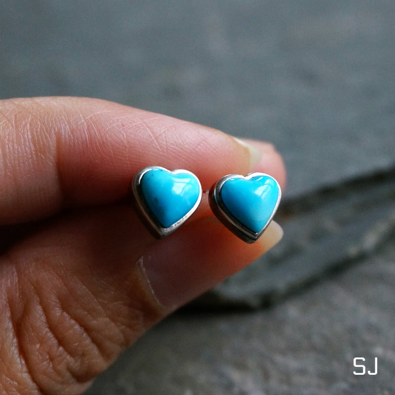 Turquoise Heart Earrings – SOWELL JEWELRY