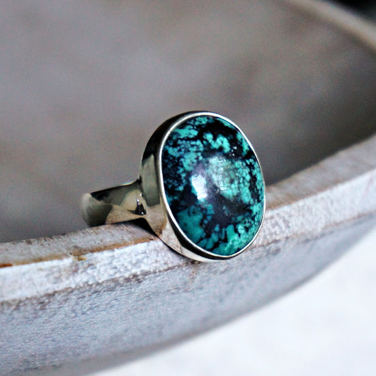 R2 Natural Turquoise Solitaire Ring - SOWELL JEWELRY