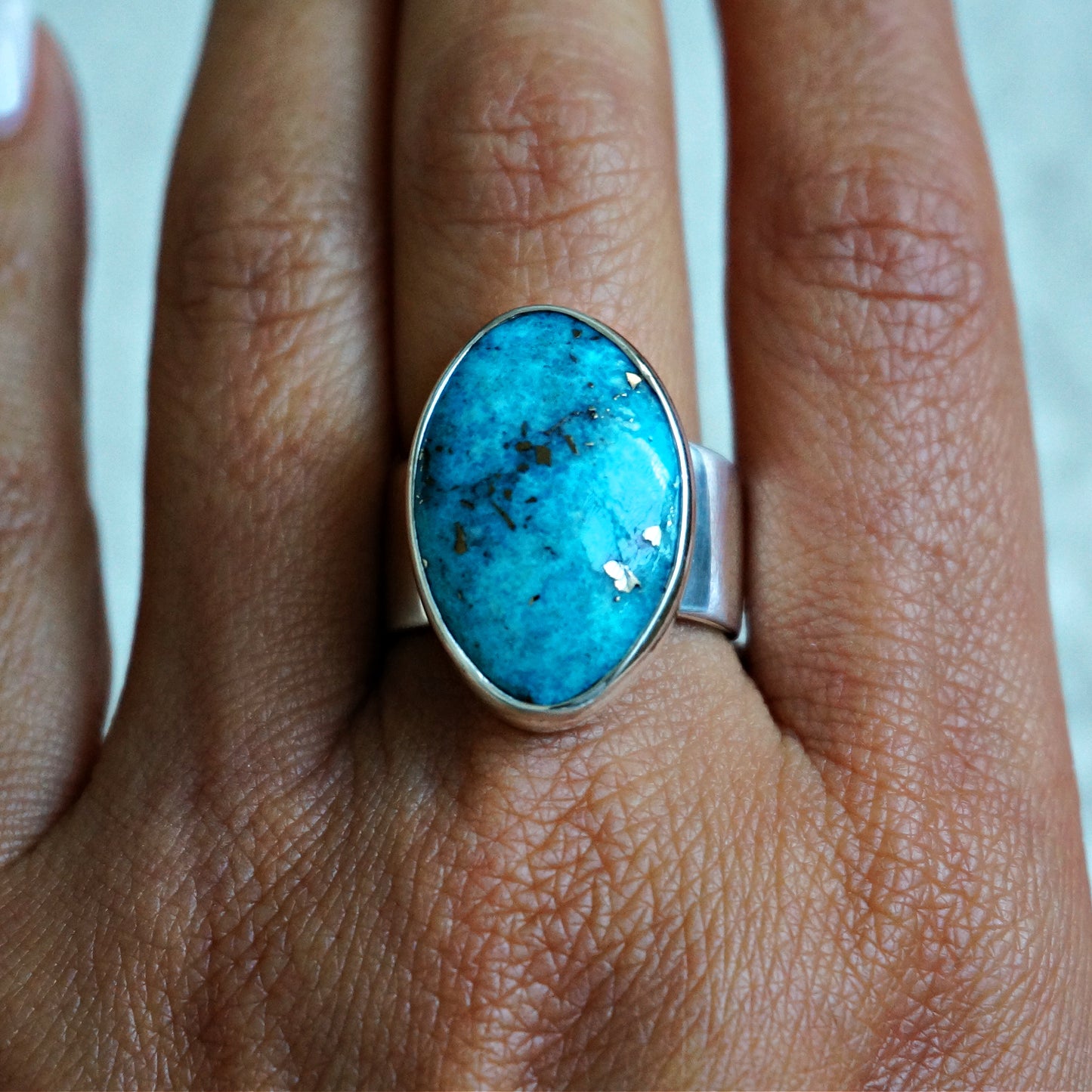 R8 Natural Turquoise Solitaire Ring - SOWELL JEWELRY
