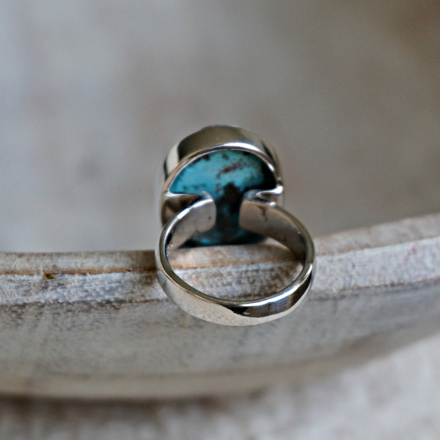 Load image into Gallery viewer, R9 Natural Turquoise Solitaire Ring - SOWELL JEWELRY
