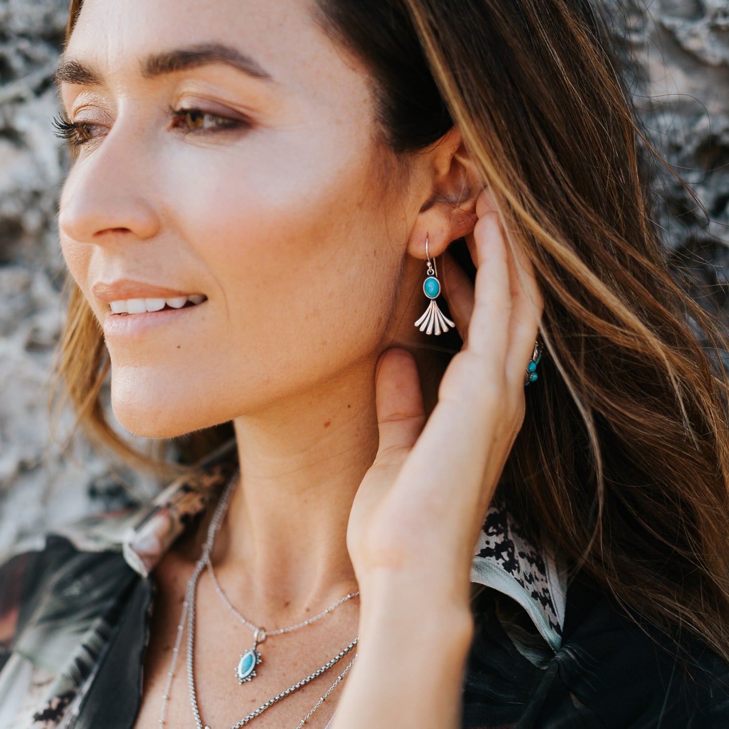 Prayer Turquoise Earrings - SOWELL JEWELRY
