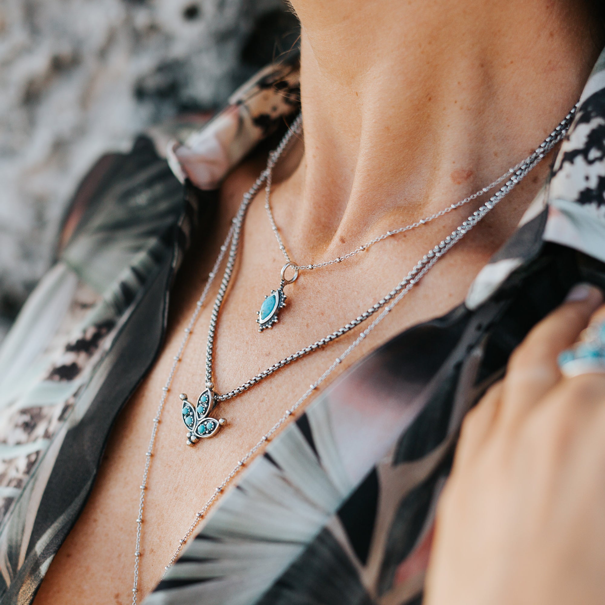 Cactus Flower Turquoise Necklace – SOWELL JEWELRY