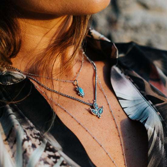 Load image into Gallery viewer, Cactus Flower Turquoise Necklace - SOWELL JEWELRY
