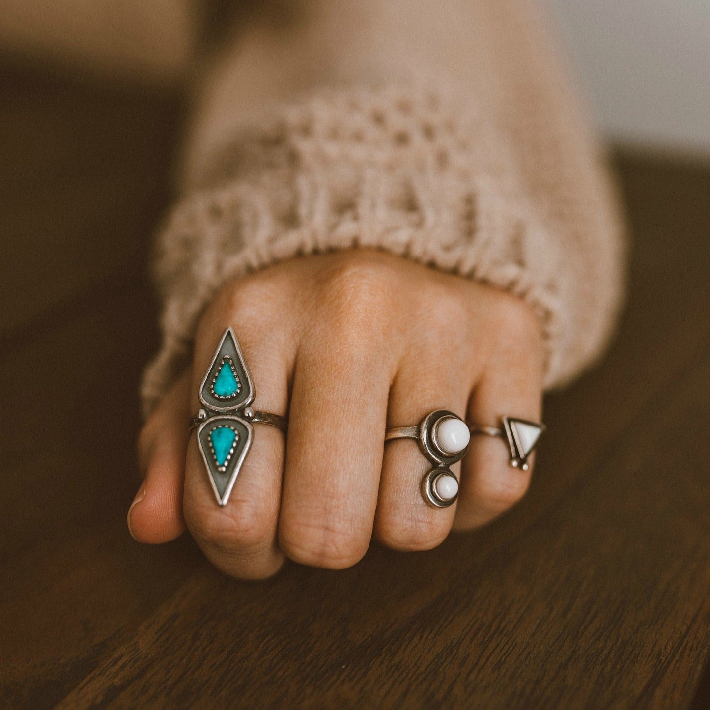 Arc Turquoise Ring - SOWELL JEWELRY