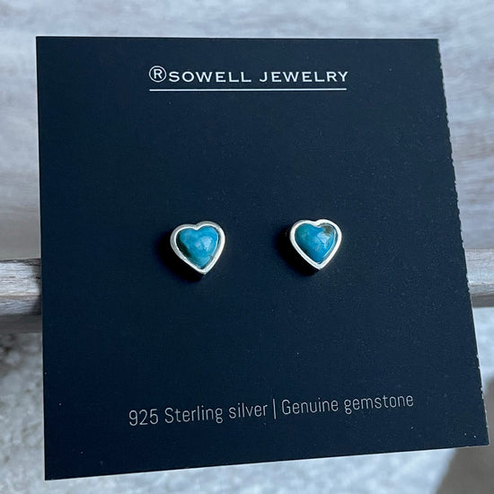 Turquoise Heart Earrings - SOWELL JEWELRY