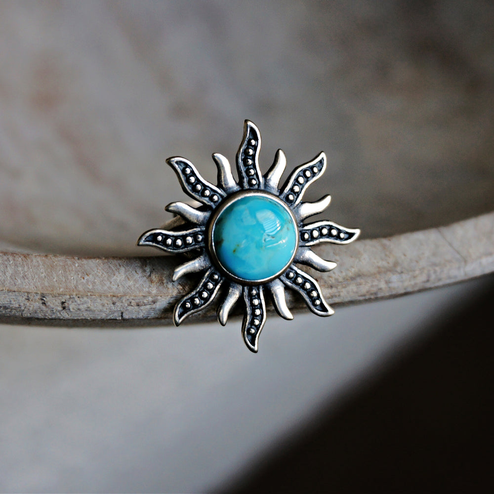 sunburst turquoise ring