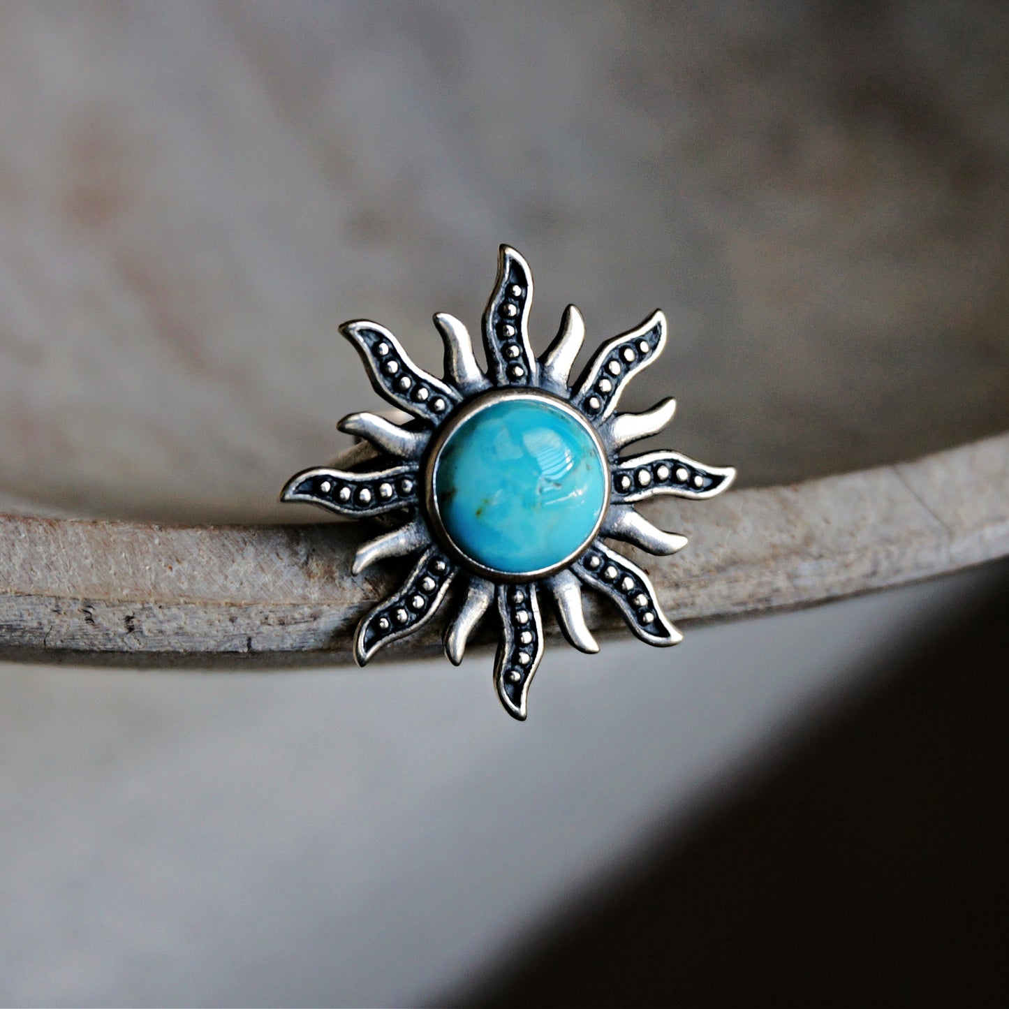 sunburst turquoise ring