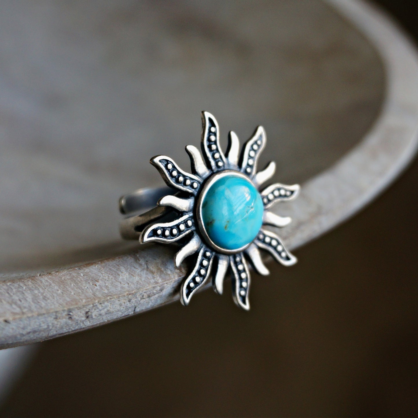 Sunburst turquoise ring
