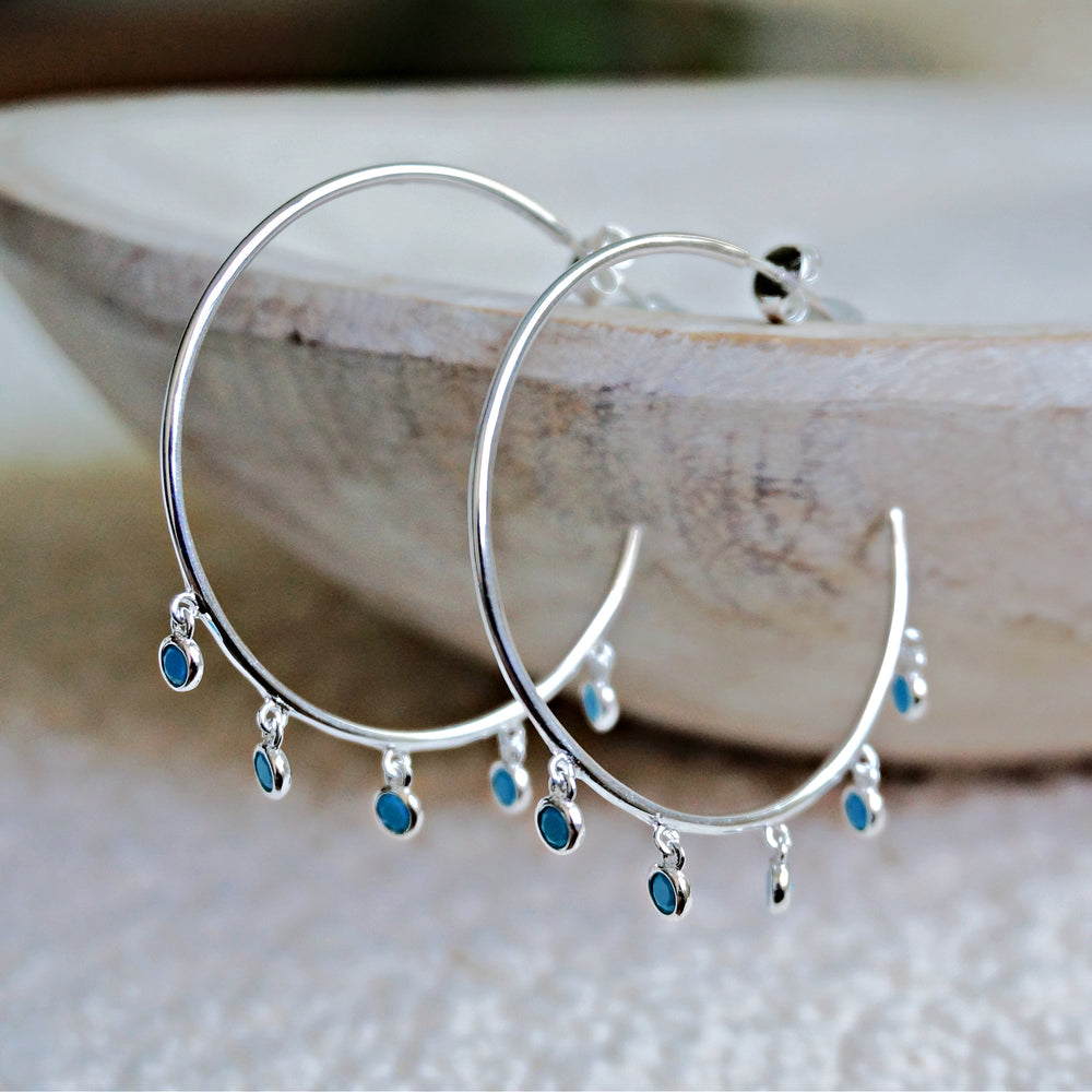 
                  
                    Anna Turquoise Hoop Earrings - SOWELL JEWELRY
                  
                