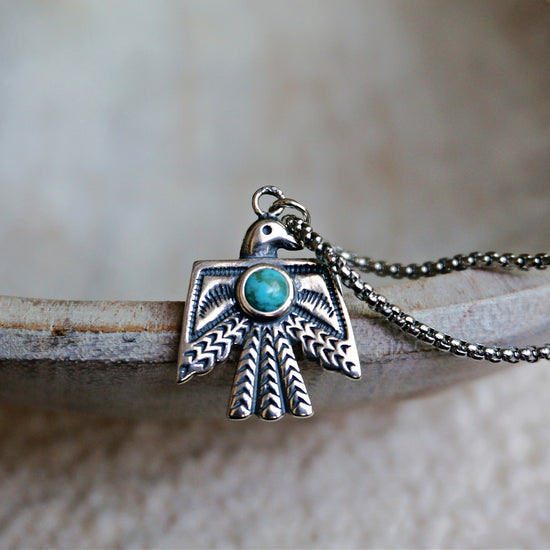 Turquoise thunderbird pendant deals