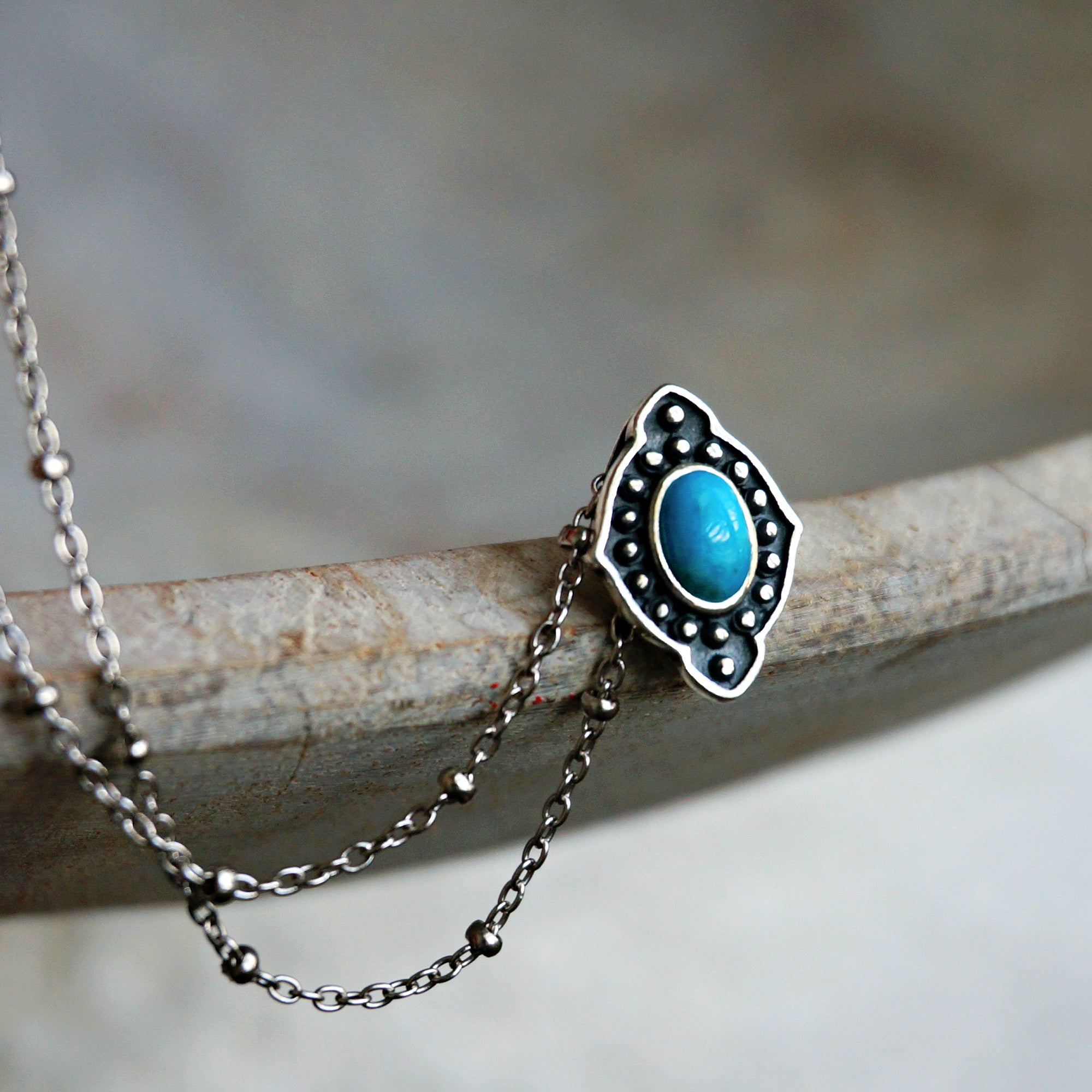 Yana Turquoise Necklace | Genuine Turquoise Sterling Silver